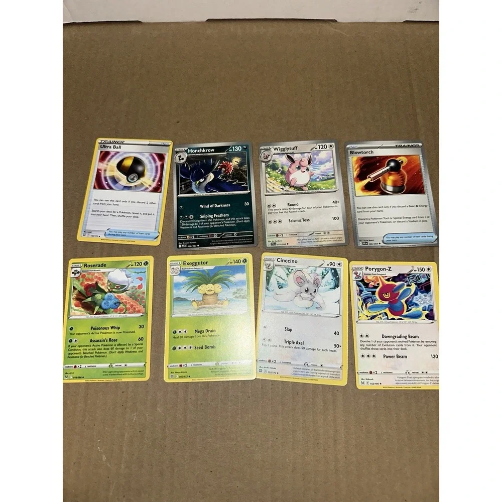 8 miscut / misprint‎ ERROR pokemon cards wigglytuff, roserade, ultra ball NM-dmg